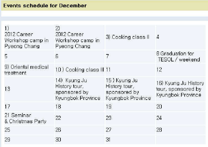InKAS Event for December